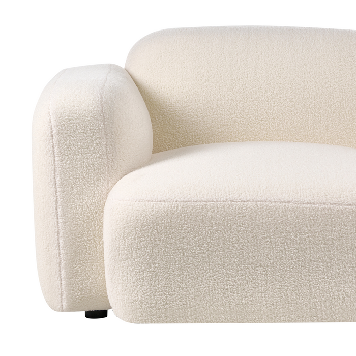 Beliani - AFOSS - Driezitsbank - Gebroken wit - Bouclé