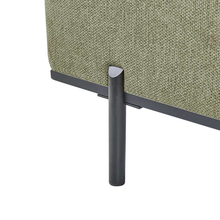 Beliani - SAVASSE - Chaise longue - Groen - Kunstlinnen