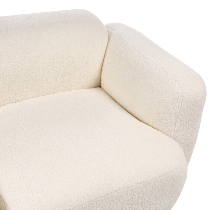 Beliani - AFOSS - Driezitsbank - Gebroken wit - Bouclé