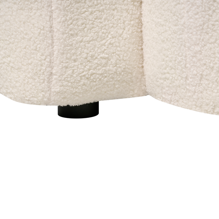 Beliani - AFOSS - Driezitsbank - Gebroken wit - Bouclé