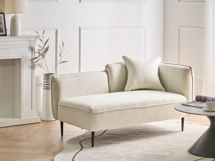Beliani - CHEVANNES - Chaise longue - Off-white - Rechtszijdig - Stof