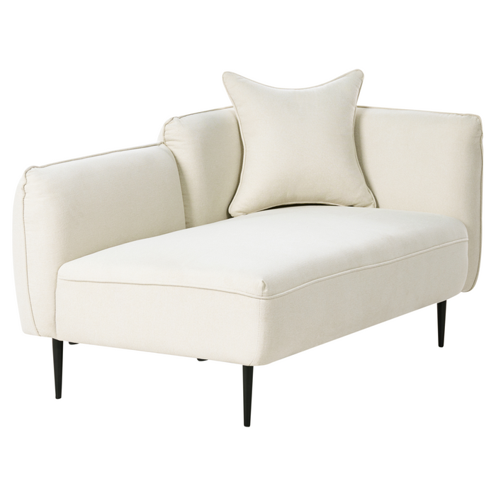 Beliani - CHEVANNES - Chaise longue - Off-white - Rechtszijdig - Stof