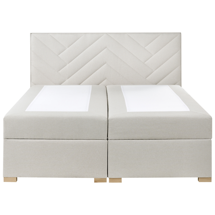 Beliani-ESQUIRE-Boxspringbed-Gebroken wit-180 x 200 cm-Polyester