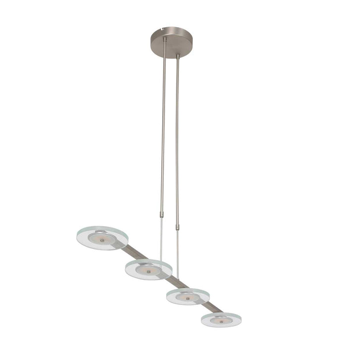 Steinhauer - Hanglamp Grijs Metaal|Glas - 4-Lichts - 120cm - Turound