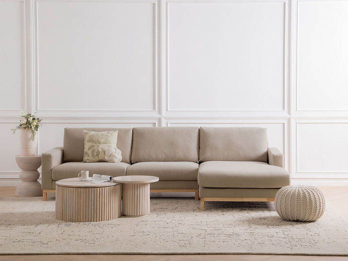 Beliani - SIGGARD - Hoekbank - Taupe - Linkszijdig - Polyester