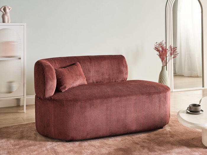 Beliani - VANVEY - Chaise longue - Rood - Linkszijdig - Corduroy