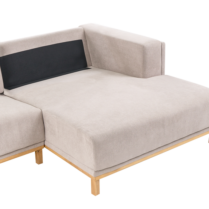 Beliani - VENG - Hoekbank 5-zits - Taupe - Linkszijdig - Polyester