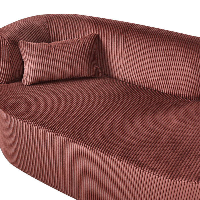 Beliani - VANVEY - Chaise longue - Rood - Linkszijdig - Corduroy