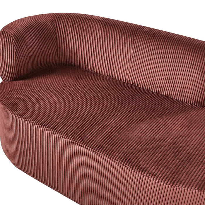 Beliani - VANVEY - Chaise longue - Rood - Linkszijdig - Corduroy