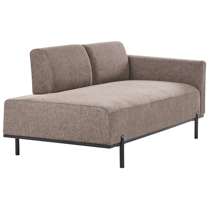 Beliani - SAVASSE - Chaise longue - Lichtbruin - Kunstlinnen