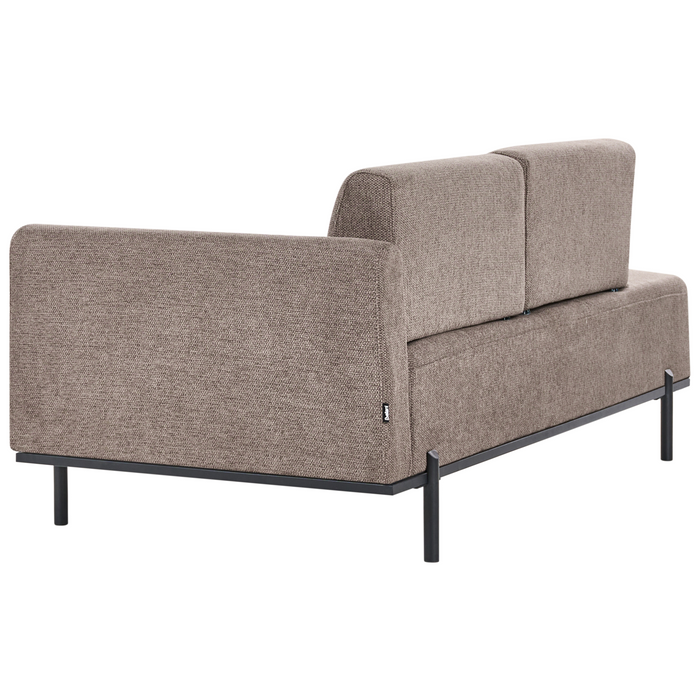 Beliani - SAVASSE - Chaise longue - Lichtbruin - Kunstlinnen