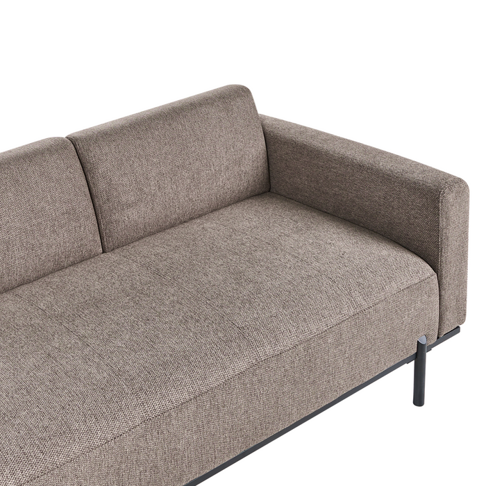 Beliani - SAVASSE - Chaise longue - Lichtbruin - Kunstlinnen