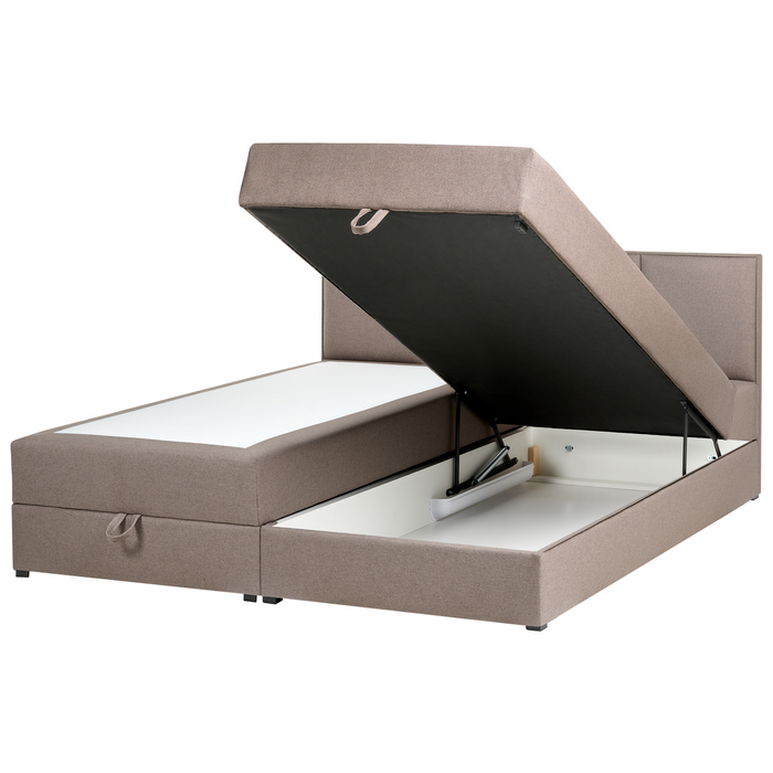Beliani - BARONET - Boxspringbed - Taupe - 180 x 200 cm - Stof