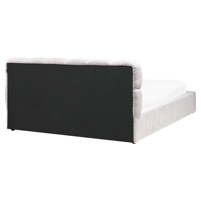 Beliani-BASTON-Bed met opbergruimte-Lichtbeige-160 x 200 cm-Bouclé