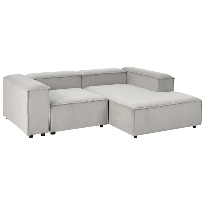 Beliani-ARDAL-Hoekbank met ottomaan-Taupe-Linkszijdig-Corduroy