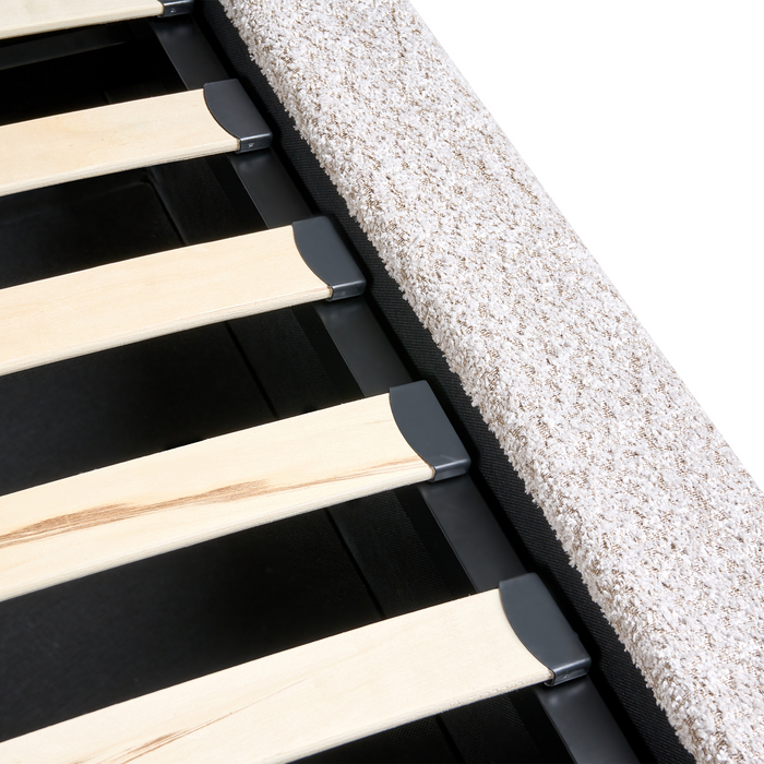 Beliani-BASTON-Bed met opbergruimte-Lichtbeige-160 x 200 cm-Bouclé