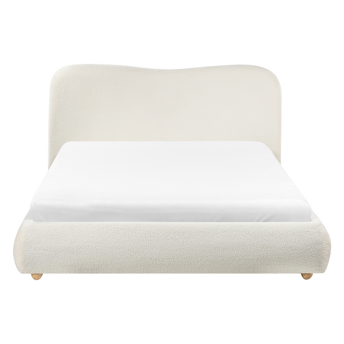 Beliani-BLAGNAC-Tweepersoonsbed-Off-white-140 x 200 cm-Bouclé