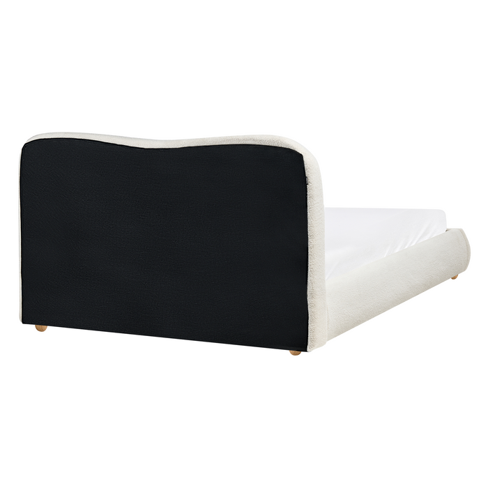 Beliani-BLAGNAC-Tweepersoonsbed-Off-white-140 x 200 cm-Bouclé