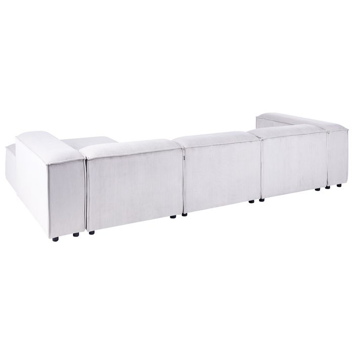 Beliani - ARDAL - Vierzitsbank - Off-white - Linkszijdig - Corduroy