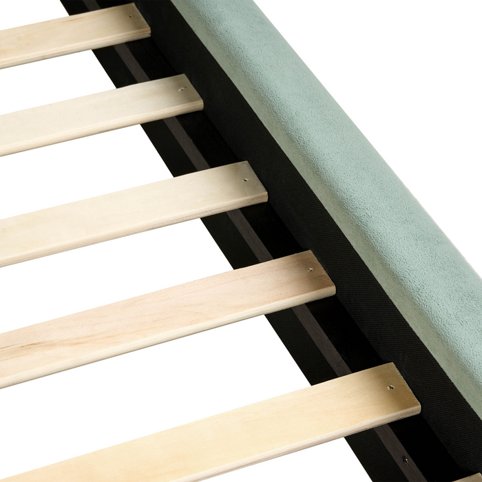 Beliani - BAJONNA - Tweepersoonsbed - Mintgroen - 180 x 200 cm - Stof