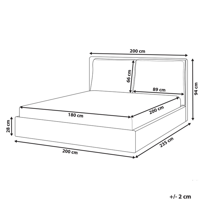Beliani - BAJONNA - Tweepersoonsbed - Mintgroen - 180 x 200 cm - Stof