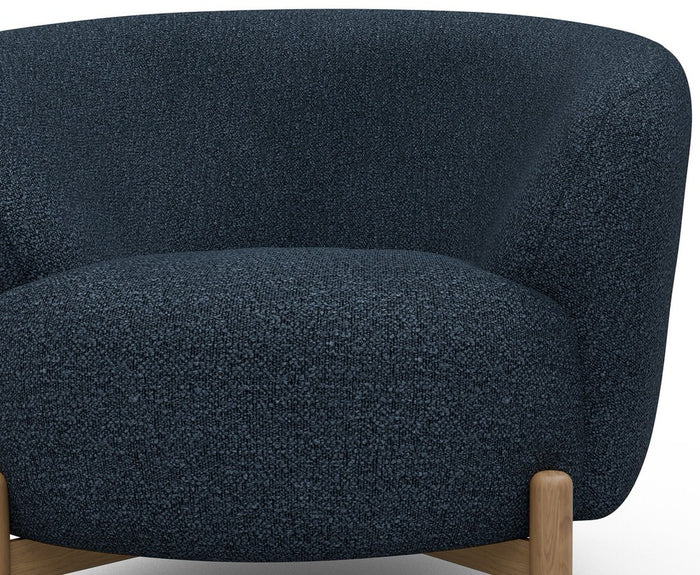 Kragelund Gran Fauteuil Blauw Bouclé | Eiken
