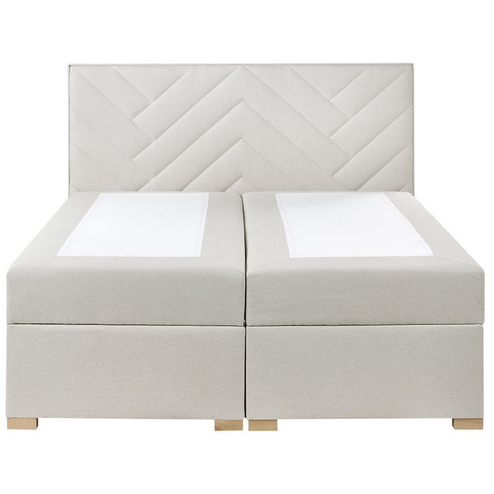 Beliani-ESQUIRE-Boxspringbed-Gebroken wit-160 x 200 cm-Polyester