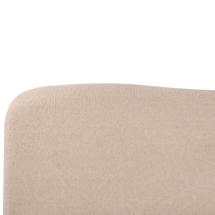 Beliani - BLAGNAC - Tweepersoonsbed - Beige - 140 x 200 cm - Bouclé