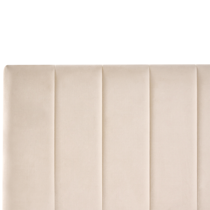 Beliani-LONZAC-Bed met opbergruimte-Beige-140 x 200 cm-Fluweel