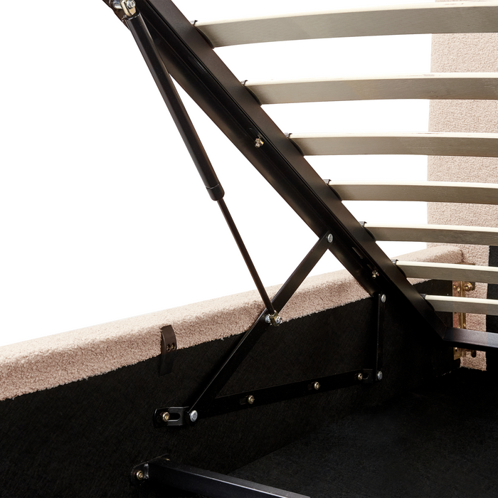 Beliani - BLAGNAC - Tweepersoonsbed - Lichtbeige - 140 x 200 cm - Stof