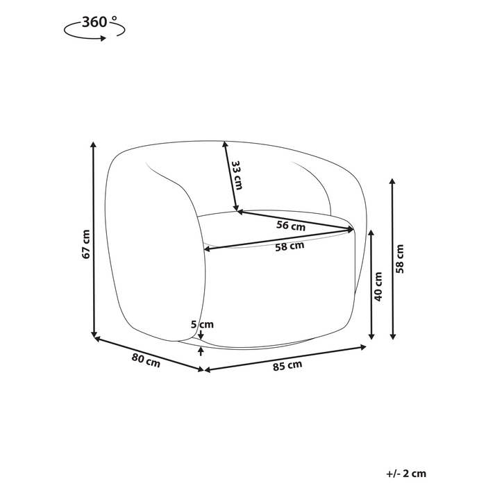 Beliani - TORE - Draaifauteuil - Beige - Polyester