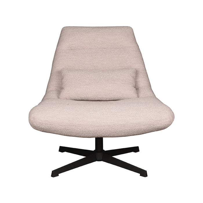 LABEL51 - Draaifauteuil Nox - Naturel Boucle - Zwart Metaal