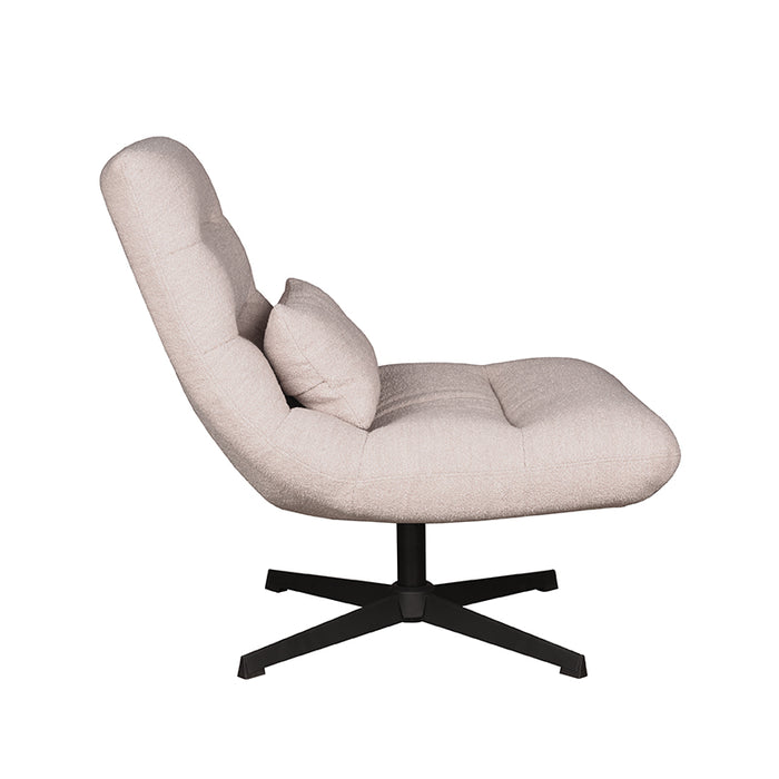 LABEL51 - Draaifauteuil Nox - Naturel Boucle - Zwart Metaal