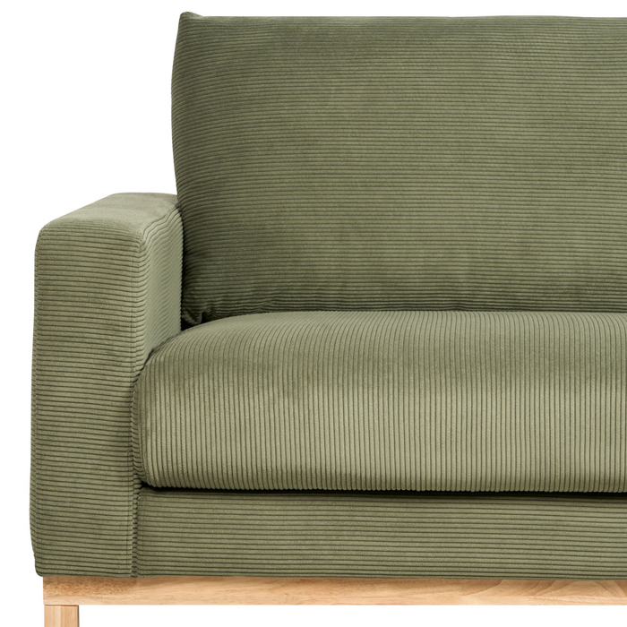 Beliani - SIGGARD - Hoekbank - Groen - Linkszijdig - Corduroy