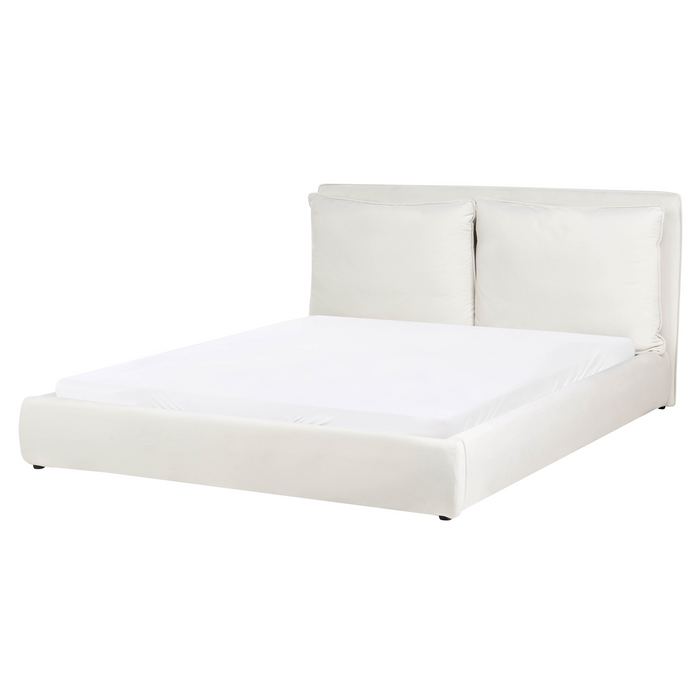 Beliani - BAJONNA - Tweepersoonsbed - Off-white - 160 x 200 cm - Stof