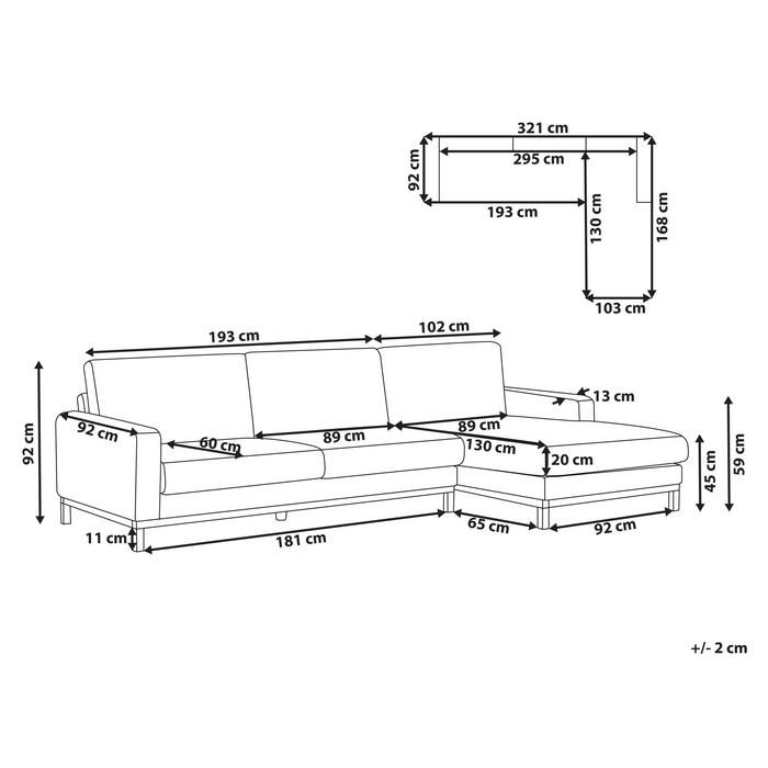 Beliani - SIGGARD - Hoekbank - Groen - Linkszijdig - Corduroy