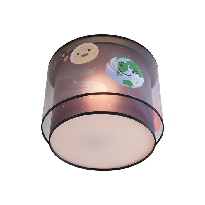 QAZQA Kinder plafondlamp zwart met ruimteschip en sterren - Harrie in