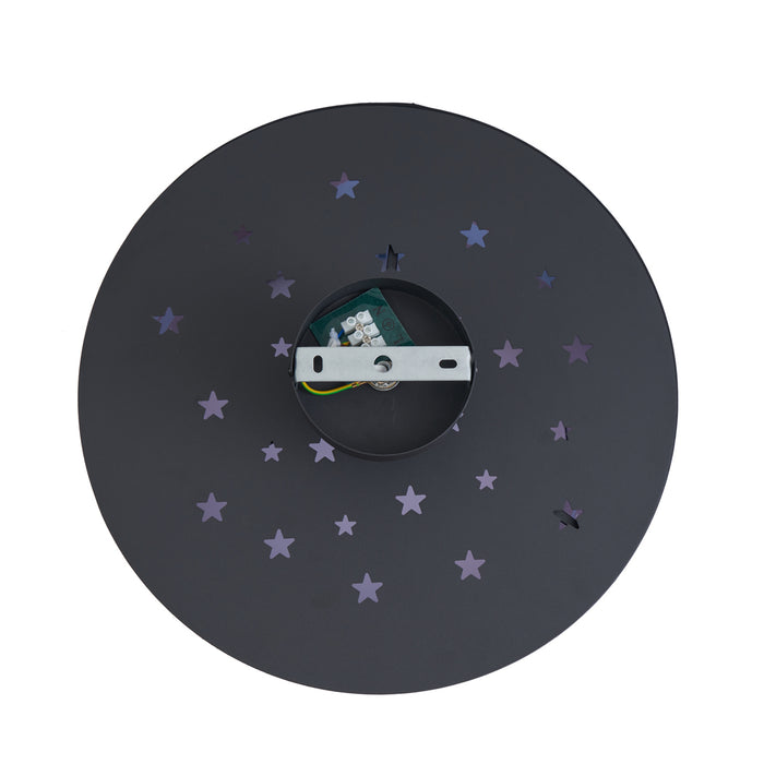 QAZQA Kinder plafondlamp zwart met ruimteschip en sterren - Harrie in