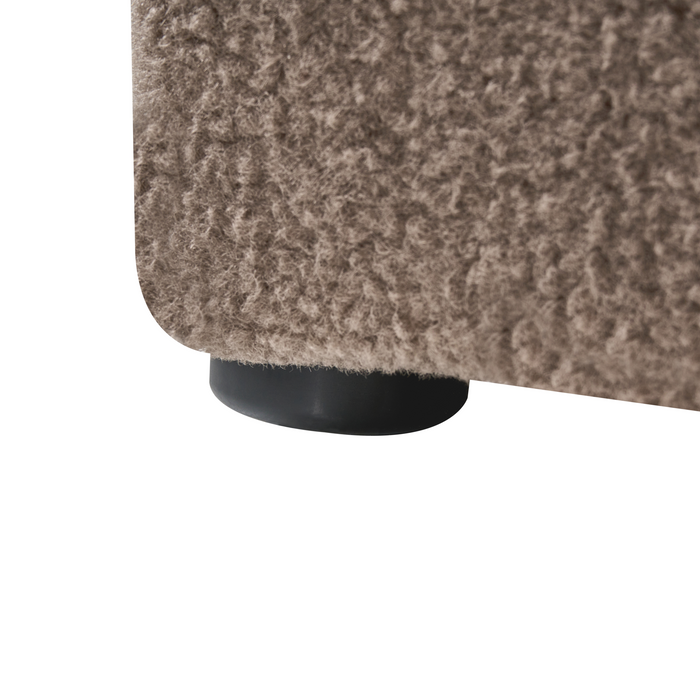 Beliani - DINAN - Tweepersoonsbed - Taupe - 180 x 200 cm - Bouclé