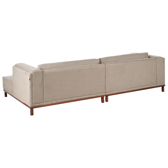 Beliani - VENG - Hoekbank - Taupe - Linkszijdig - Polyester