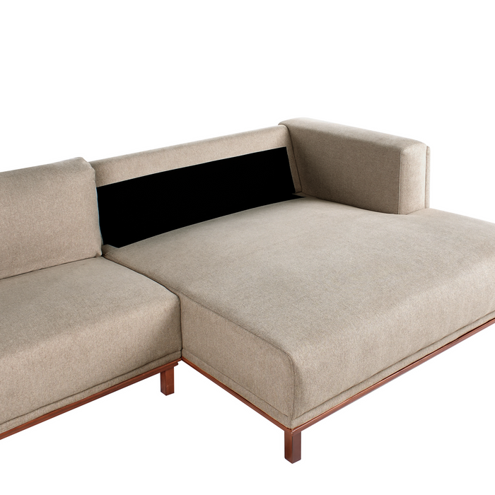 Beliani - VENG - Hoekbank - Taupe - Linkszijdig - Polyester