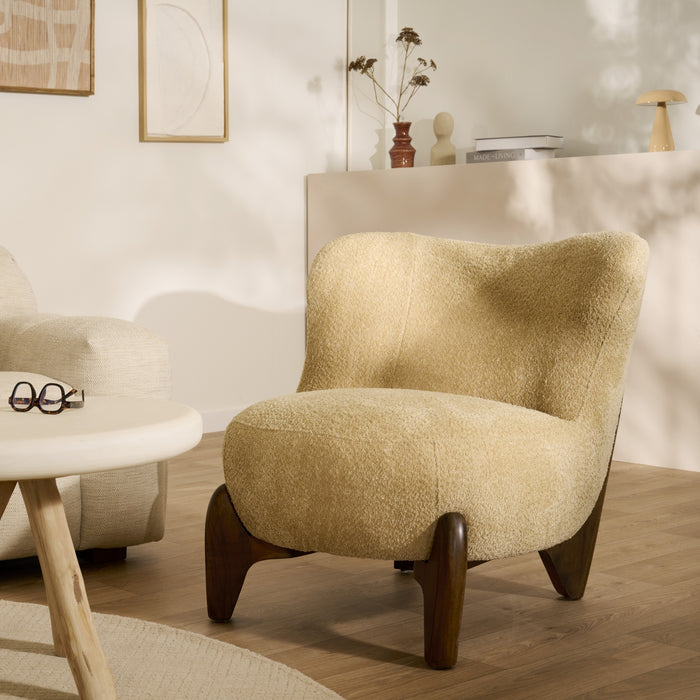 Fauteuil Bara - Beige|Creme - Textiel - 74x80x77cm (BxHxD)