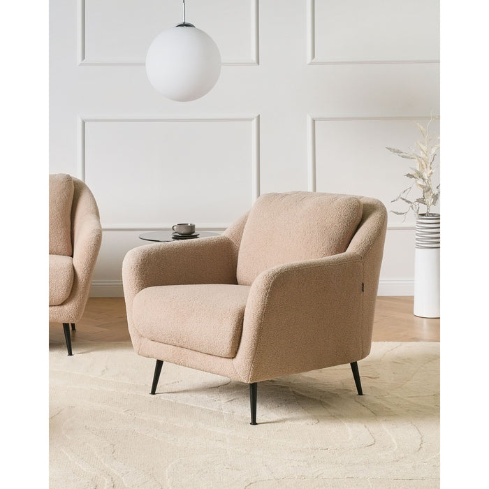 Beliani - EIBY - Fauteuil - Beige - Bouclé