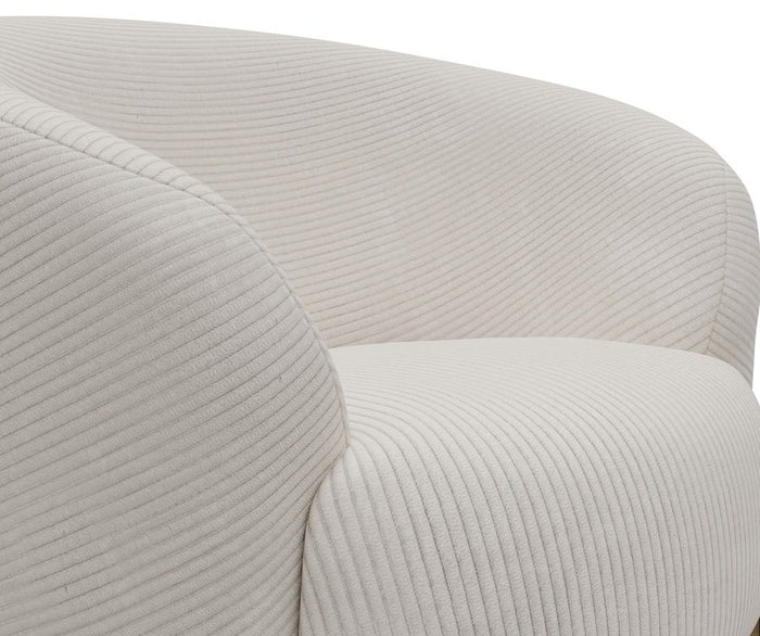 Kragelund Gran Fauteuil Ivory Corduroy Cirkel-Poot