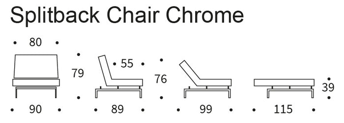 Innovation Splitback Slaapstoel Gebroken Wit | Chroom