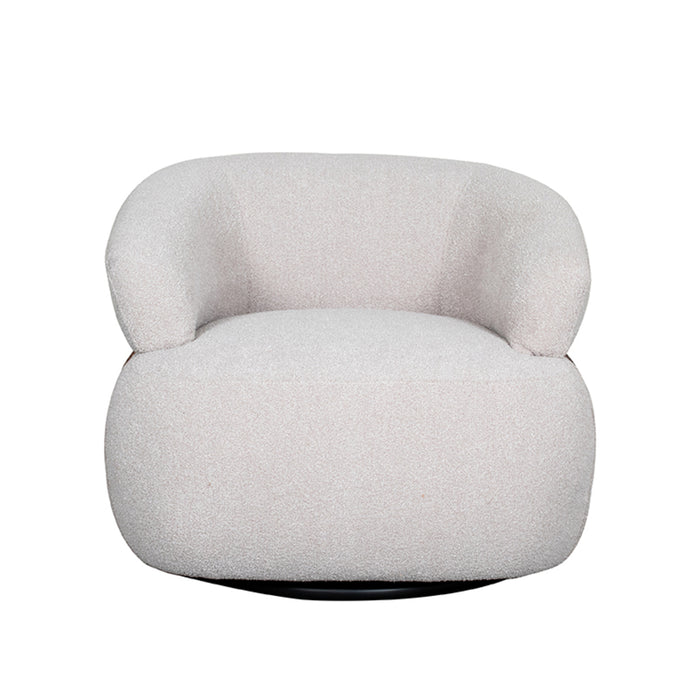 LABEL51 - Draaifauteuil Valenza - Naturel Boucle - Walnoot Eiken