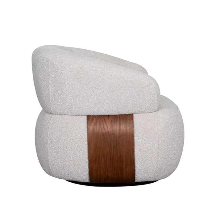 LABEL51 - Draaifauteuil Valenza - Naturel Boucle - Walnoot Eiken