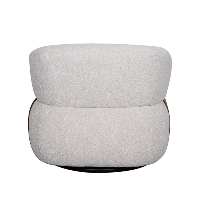 LABEL51 - Draaifauteuil Valenza - Naturel Boucle - Walnoot Eiken