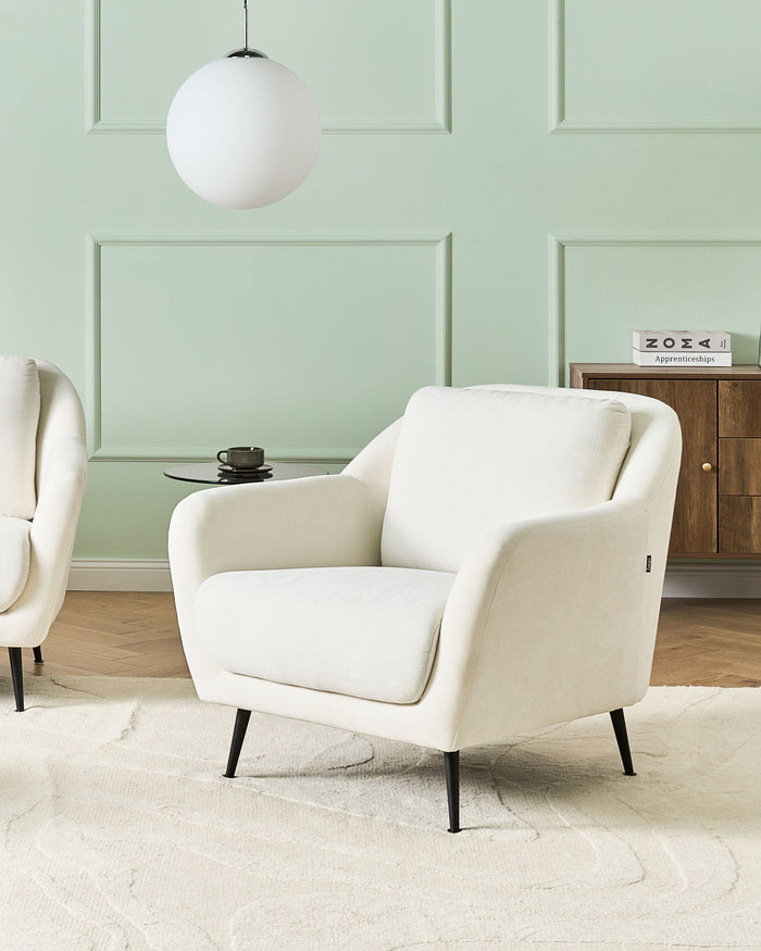 Beliani - EIBY - Fauteuil - Wit - Chenille