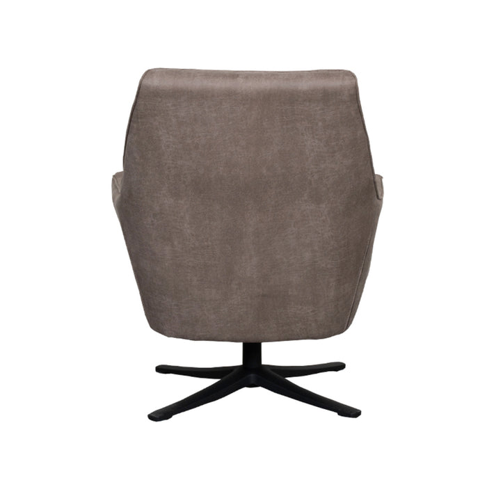 LABEL51 - Draaifauteuil Tod - Taupe Micro Suede - Zwart Metaal